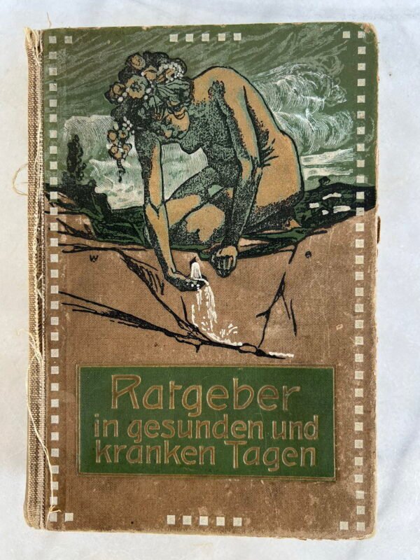Knyga medicininė, antikvarinė Ratgeber in gesunden und kranken Tagen. König, F. Sveikų ir sergančių dienų vadovas. Apie 1920 m. Kaina 28