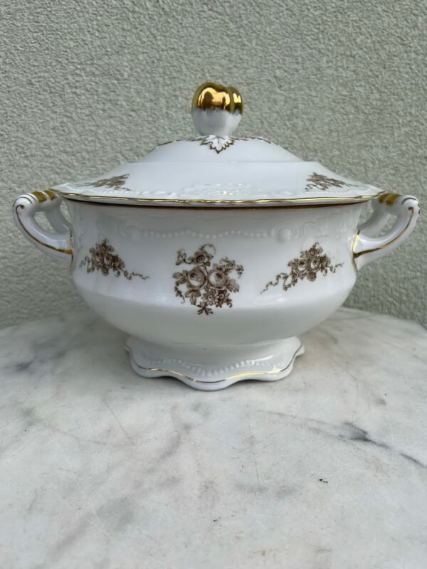 Sriubinė porcelianinė, antikvarinė, didelė Fishcer & Mieg Pirkenhammer Vatican modelio, tarpukario Čekoslovakija. 1918-1945 m. Kaina 73