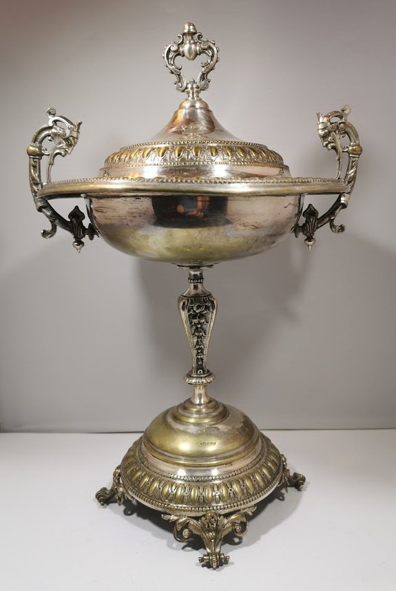 Cukrinė antikvarinė, sidabruota, sidabruotas indas GAB NS. Kaina 78