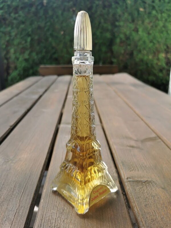 Konjakas Cognac Jules Robin, kolekcinis-Eifelio bokštas. Vintage France Eiffel Tower Jules Robin Cognac. Kaina 21