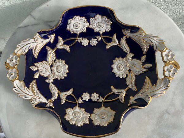 Lėkštė, padėklas, dubuo didelis, su rankenėlėmis fajanso RB Alcobaça (Raul da Bernarda & Filhos), Portugalija. 1960-1980 m. Kaina 73