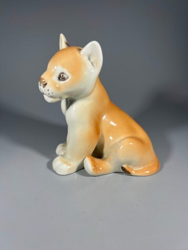 Statulėlė porcelianinė Tigriukas, sovietinė, tarybinių laikų, Lomonosovo porceliano fabrikas, LFZ, ЛФЗ. 1960–1980 m. Kaina 38