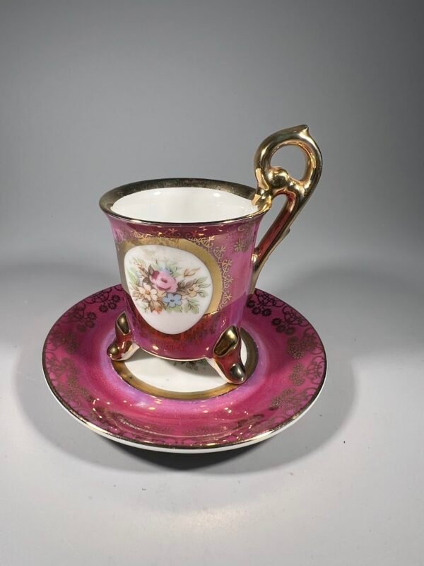 Puodelis su lėkštute porcelianiniai Ohashi China. Japan. 70 ml. Kaina 13