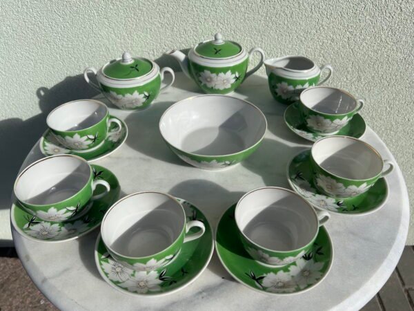 Servizas porcelianis žalios spalvos Obels žiedai, Яблоневый цвет, ПОЛОННЕ, Polonne sovietinis, tarybinių laikų, 1954-1973 m. Kaina 68