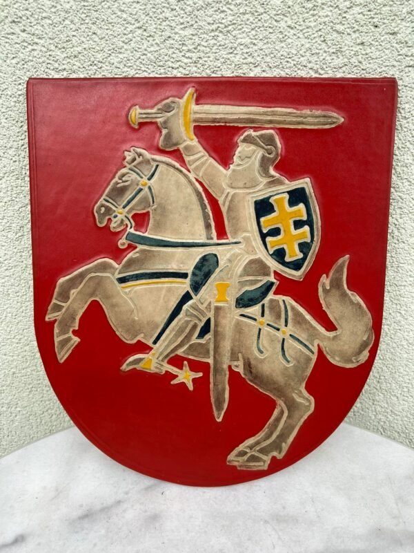 Lietuvos herbas - Vytis, pagamintas iš odos. Kaina 78