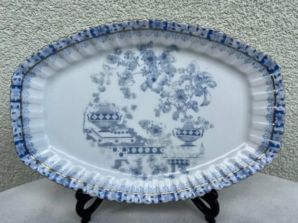 Lėkštė keturkampė, porcelianinė, antikvarinė Echt Tuppack China Blau Tiefenfurt. Kaina 38