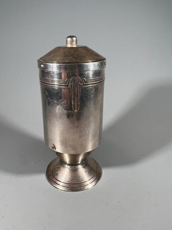 Indas, dozatorius cukrui, druskai ar prieskoniams antikvarinis, Art Nouveau stiliaus. Apollo Brevete S.G.D.G. Prancūzija. Kaina 43