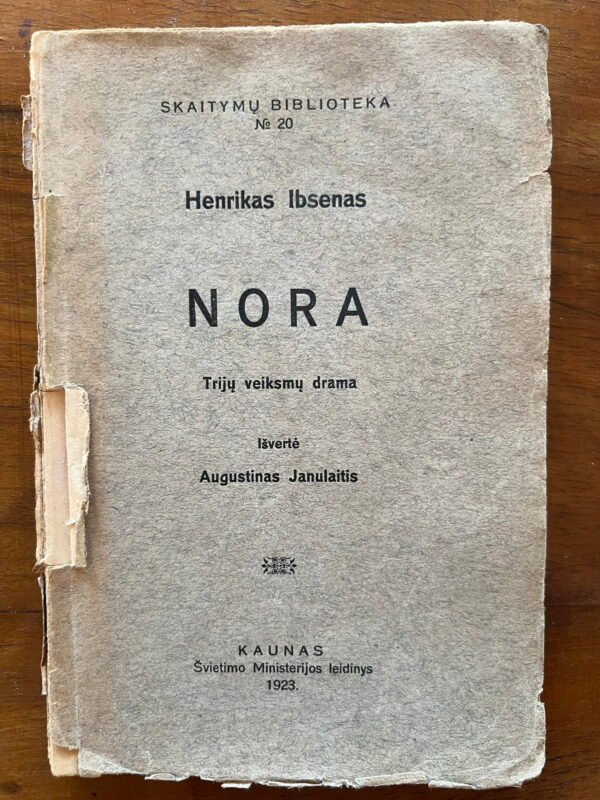 Knyga Nora. H. Ibsenas. 1923 m. Kaina 13