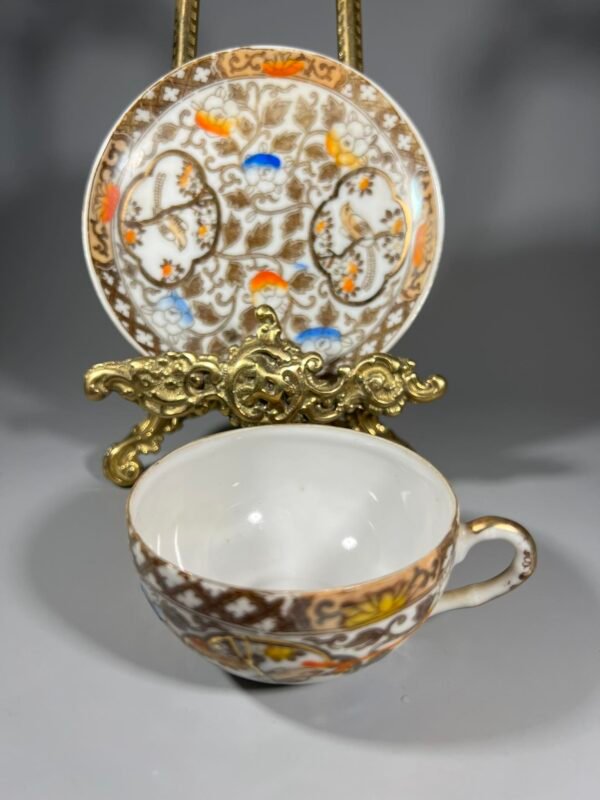 Puodelis su lėkštute porcelianiniai, espresso, Japonija. Talpa 100 ml. Kaina 8