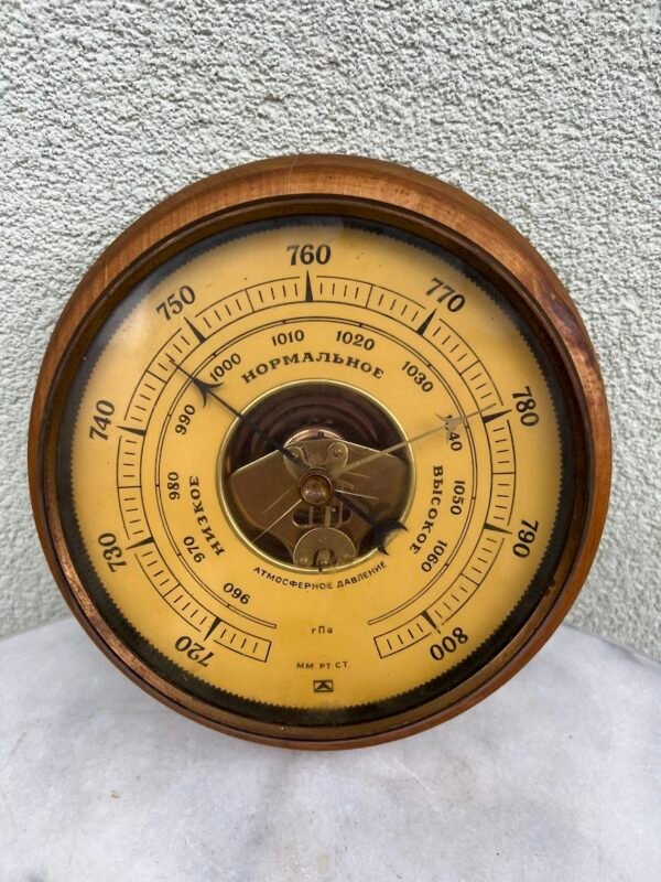 Barometras sovietinis, tarybinių laikų, didelis. Барометр БК-С ГПа. СССР. 1950-1980 m. Veikiantis. Kaina 78