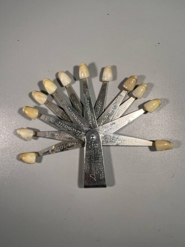 Dantų spalvų paletė (atspalvių rinkinys), antikvarinė, odontologinė, vokiška ZAHNFABRIK BAD NAUHEIM K.G. BAD NAUHEIM/GERMANY. LUXOPAL. 1950-1970 m. Kaina 48