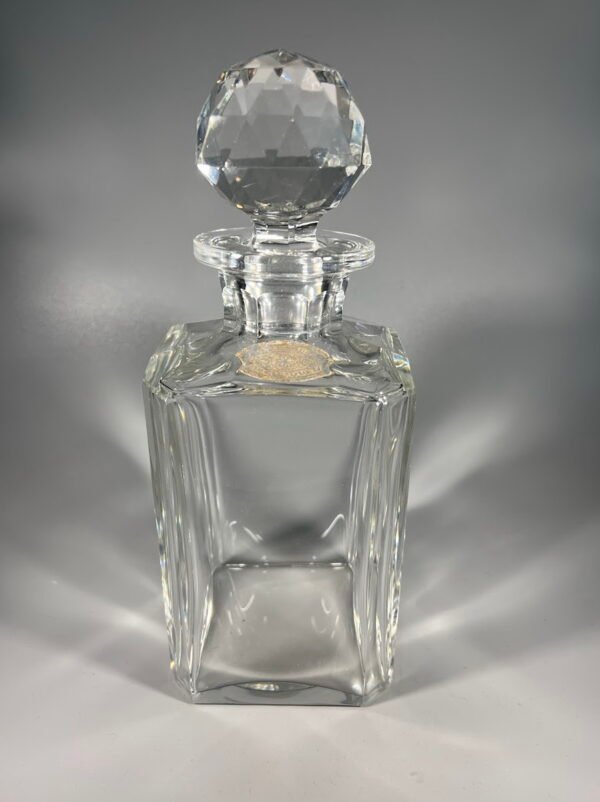 Grafinas krištolinis Val Saint Lambert viskiui, antikvarinis. Belgija. Crystal glass carafe Val Saint Lambert Belgium decanter whiskey. Svoris 2 kg. Kaina 168