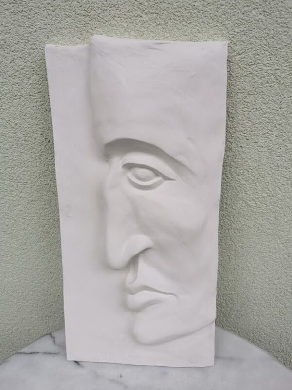 Bareljefas gipsinis Veidas. Nicole Vider. Kaina 53