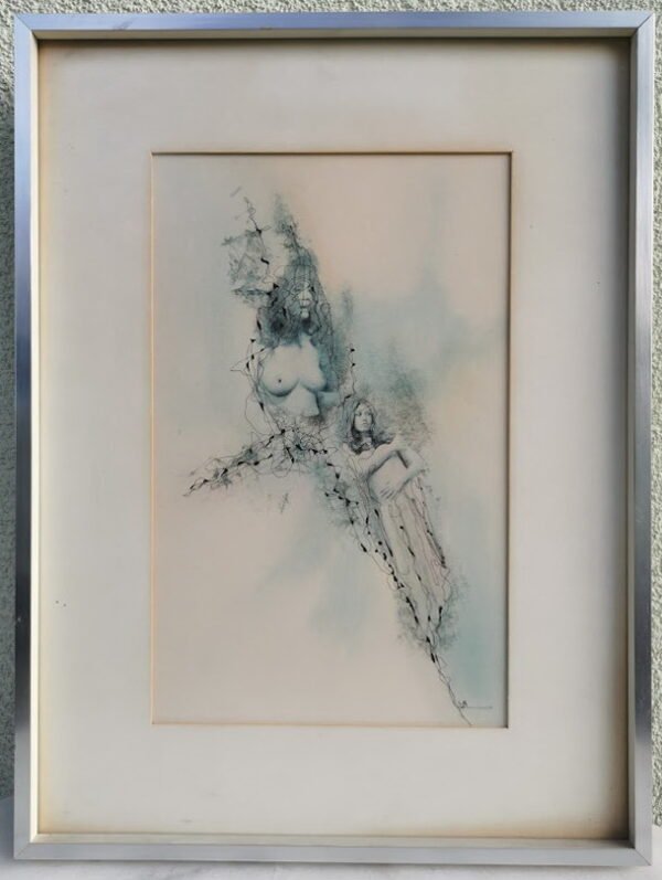 Paveikslas Aktas. Litografija. Rėmas metalinis, antirefleksinis stiklas, Kaina 88