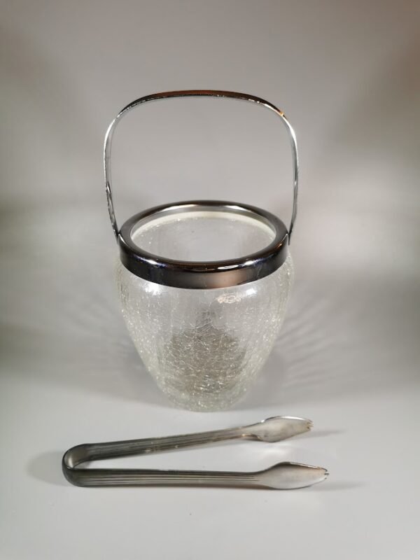 Indas su žnyplėmis ledukams, vintažinis. Kaina 32