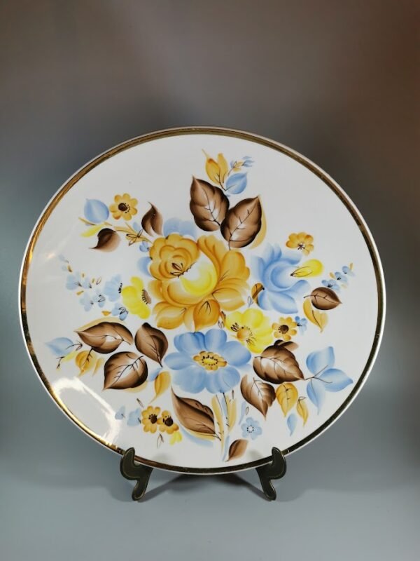 Lėkštė porcelianinė, tapyta, dekoratyvinė, didelė, tarybinių laikų Добрушский фарфоровый завод (Добруш). Skersmuo 30 cm. Kaina 23