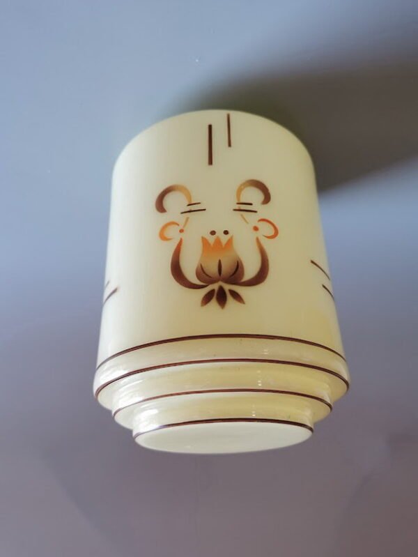 Lempos gaubtas stiklinis, antikvarinis, tarpukario laikų. Kaina 36