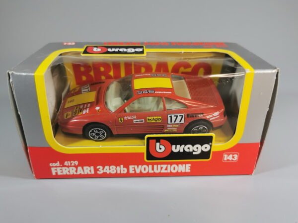 Mašinėlė, kolekcinis modelis Ferrari 348tb originalioje dėžutėje. Mastelis 1:43. Bburago, Italija. 1992 m. Kaina 18