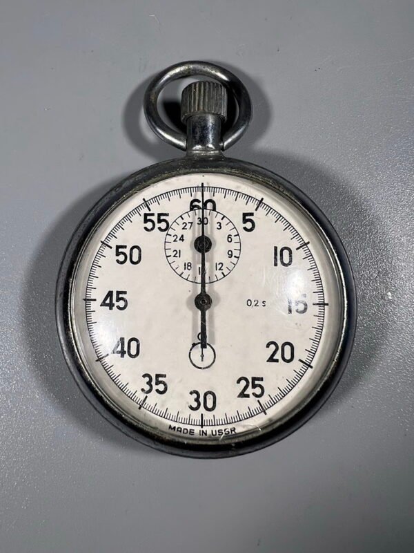 Chronometras, sekundometras Agat (rus. Агат), sovietinis, tarybinių laikų. Veikiantis. Kaina 43