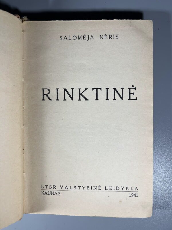 Knyga Rinktinė. Salomėja Nėris. 1941 m. Kaina 53