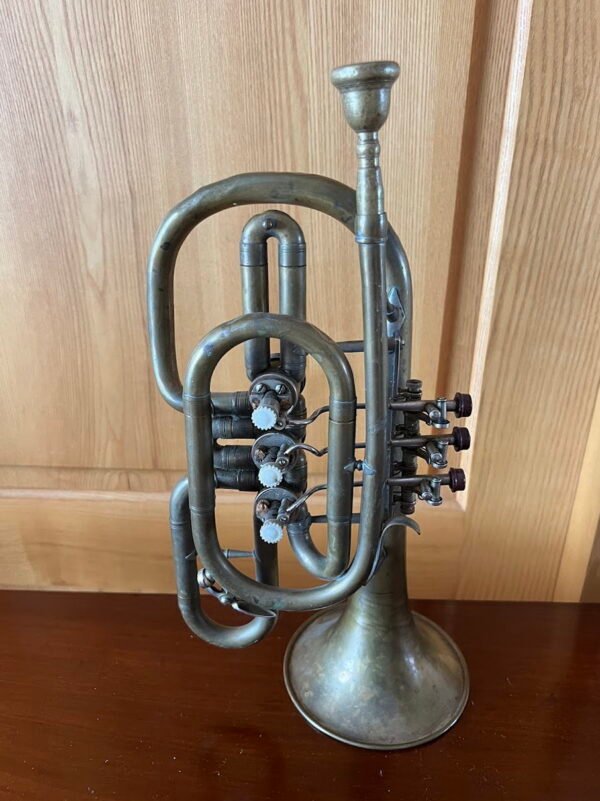 Kornetas - pučiamasis muzikos instrumentas sovietinių laikų, 1972 m. Netikrintas. Kaina 53