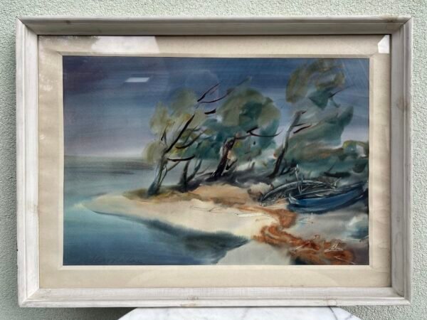 Paveikslas Pamarys prie Ventės rago. Akvarelė. Slavinskas, 61 x 85 cm. 1984 m. Kaina 158