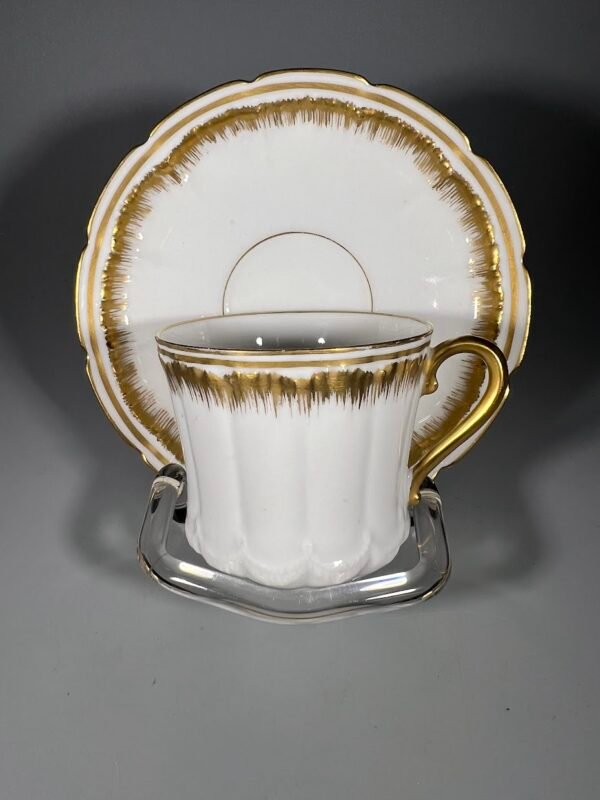 Puodelis su lėkštute Limoges D&C FRANCE, Dubois & Coudyser. 1890–1910 m. Talpa 130 ml. 2 vnt. Kaina po 38