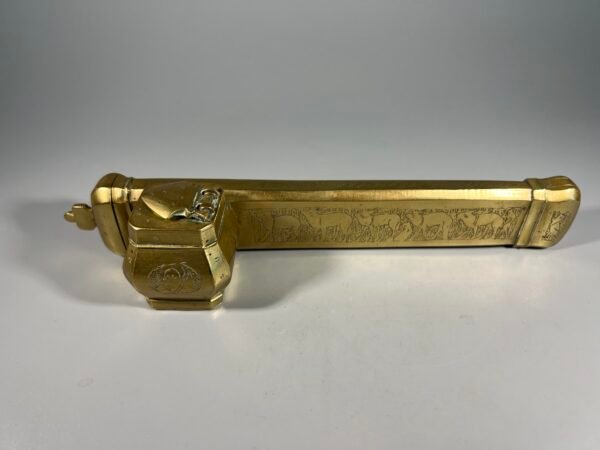 Rašalinė, plunksnos rašiklio dėklas žalvarinis, antikvarinė, Osmanų, persų rašiklio dėžutė Qalamdan. Inkwell Qalamdan Divit. Kaina 128