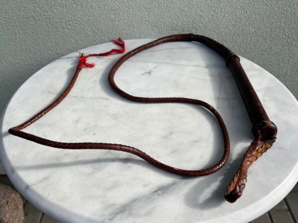 Botagas, bizūnas, odinis, pintas, antikvarinis. Ilgis 210 cm. Kaina 98