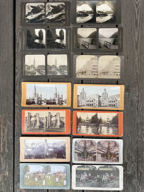 Stereoskopo nuotraukos antikvarinės. 14 vnt. Kaina po 6