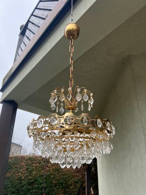 Šviestuvas, sietynas krištolinis, vintažinis. Kaina 187