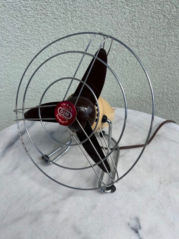 Ventiliatorius BJM, itališkas, vintažinis, elektrinis, stalinis, veikiantis. 1950-1960 m. Kaina 68