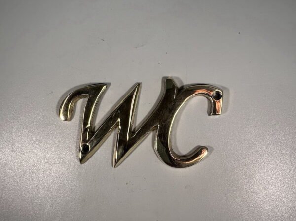 Ženklas WC, tualeto, informacinis, bronzinis. Kaina 17