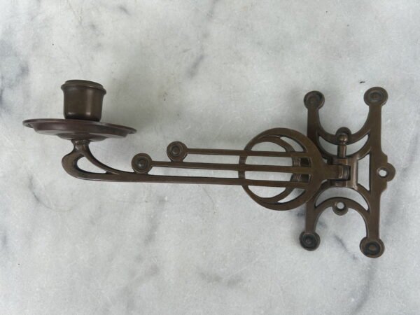 Žvakidė sieninė, pianino bronzinė, antikvarinė, vokiška, Jugend stiliaus. Kaina 58