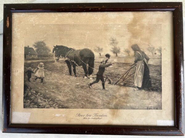 Litografija Brev fra Fronten, Laiškas iš fronto. 1916 m. Kaina 23