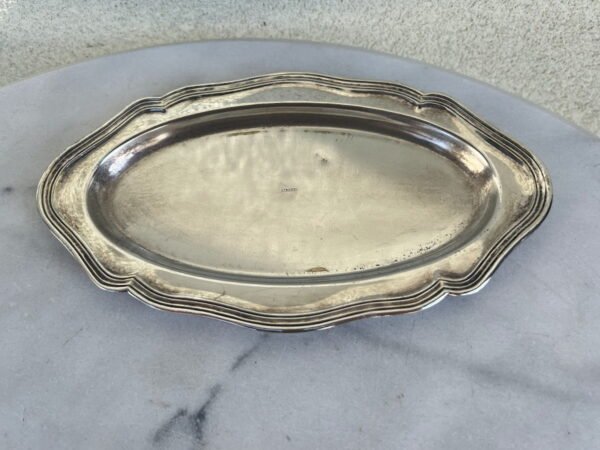 Padėklas nedidelis, padėkliukas sidabruotas, Prima N.S., 14 x 24,5 cm. Kaina 12