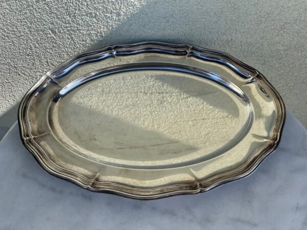 Padėklas antikvarinis, sidabruotas, N.S. ALPACKA. Dydis: 33 x 48 cm. Kaina 47