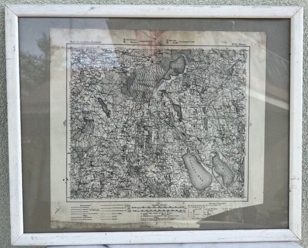 Vakarų Rusijos žemėlapis, vok. Karte des westlichen Russlands, N24 lapas, vaizduojantis Simną ir jo apylinkes. 1915 m. Kaina 68