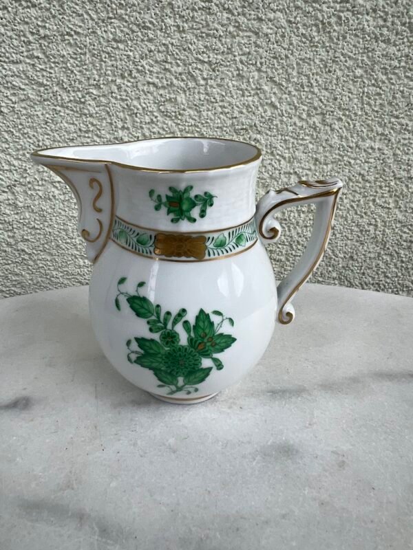 Pieno ąsotėlis, pieninukas porcelianinis, Herend Apponyi Green (AV). 1960-1980 m. Kaina 106