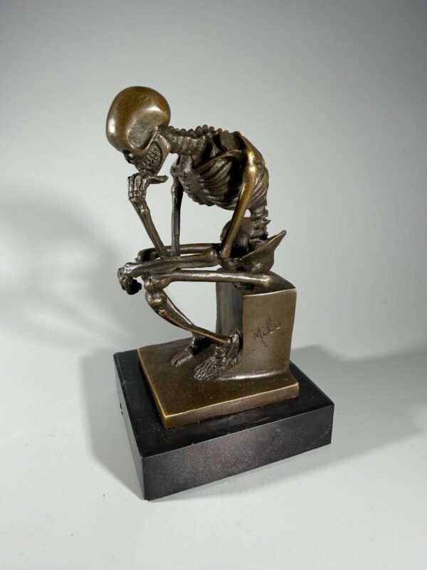 Bronzinė skulptūra „Mąstytojo skeletas“ (pagal O. Rodeną), aut. Max Milo