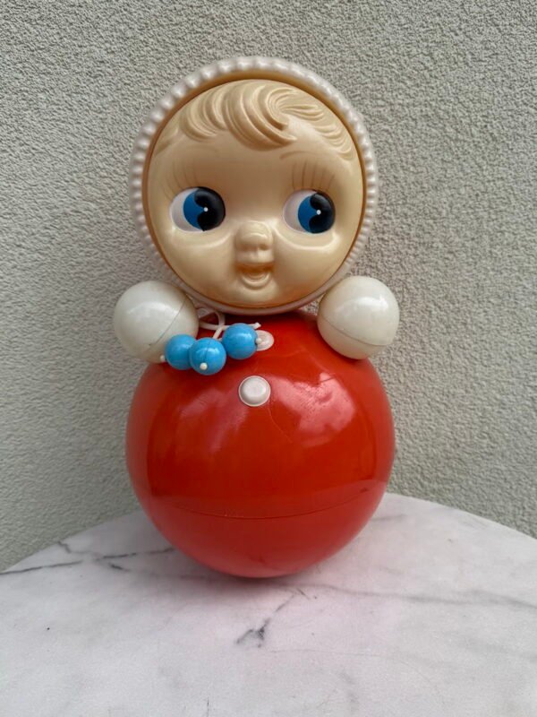 Didelė tarybinių laikų lėlė linguolė „Nevaliaška“ (Vanka-Vstanka), 40 cm