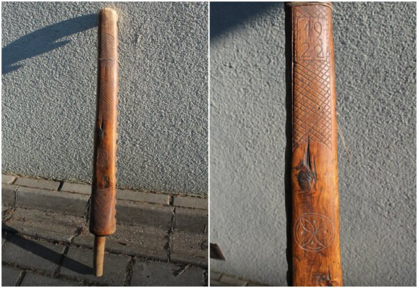 Antikvarinė autentiška medinė kočėtuvė (Rintė, Rumbė, Volkas) | Datuota: 1922 m. | Lietuvių liaudies menas