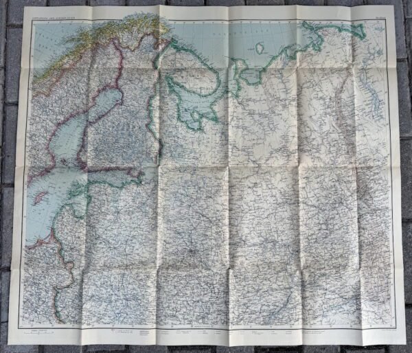 Originalus 1943 m. vokiečių karinis žemėlapis „Justus Perthes Gotha“ (60x86 cm)