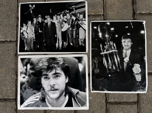 Kolekcinės Kauno „Žalgirio“ triumfo nuotraukos (1986 m.) su Lietuvos fotomenininkų draugijos spaudu (3 vnt., 18x24 cm)