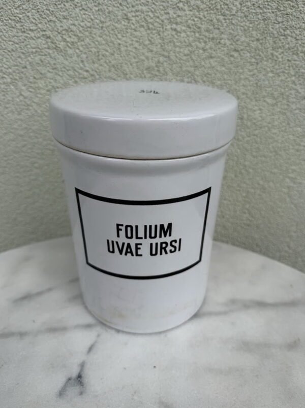 Antikvarinis vaistinės indas „Ditmar-Urbach“ (Folium Uvae Ursi, Čekoslovakija, aukštis 20 cm)