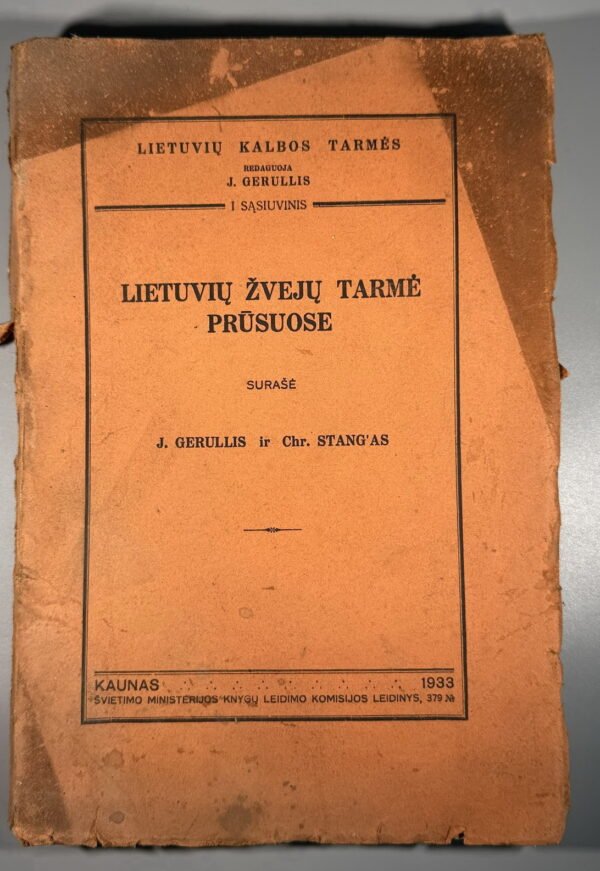 Knyga „Lietuvių žvejų tarmė Prūsuose“ (Gerullis, 1933 m.)