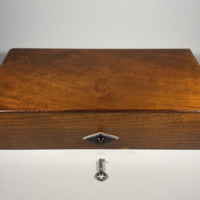 medine-antikvarine-dezute-su-rakteliu-ir-spyna-6x15x27cm